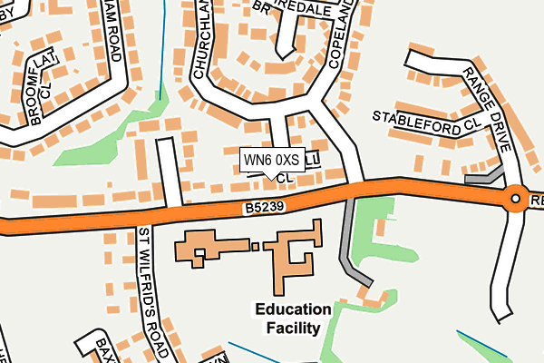 WN6 0XS map - OS OpenMap – Local (Ordnance Survey)