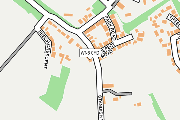 WN6 0YD map - OS OpenMap – Local (Ordnance Survey)