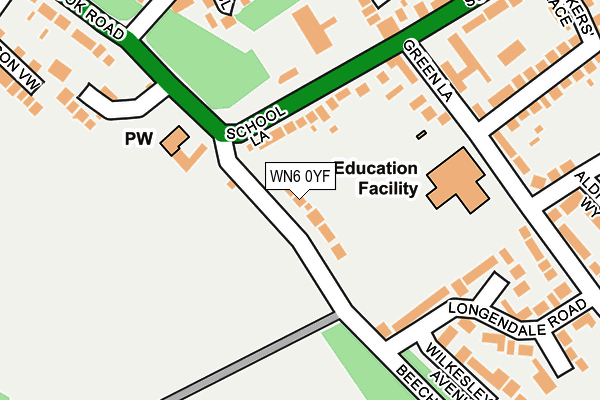 WN6 0YF map - OS OpenMap – Local (Ordnance Survey) WN6 0YF map - OS OpenMap – Local (Ordnance Survey)
