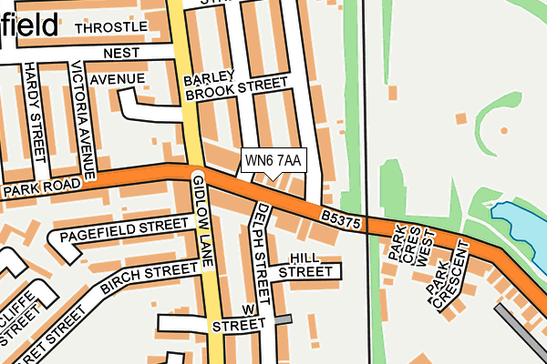 WN6 7AA map - OS OpenMap – Local (Ordnance Survey) WN6 7AA map - OS OpenMap – Local (Ordnance Survey)
