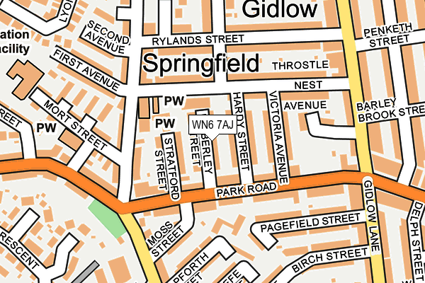 WN6 7AJ map - OS OpenMap – Local (Ordnance Survey) WN6 7AJ map - OS OpenMap – Local (Ordnance Survey)