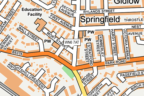 WN6 7AT map - OS OpenMap – Local (Ordnance Survey) WN6 7AT map - OS OpenMap – Local (Ordnance Survey)