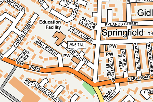 WN6 7AU map - OS OpenMap – Local (Ordnance Survey)