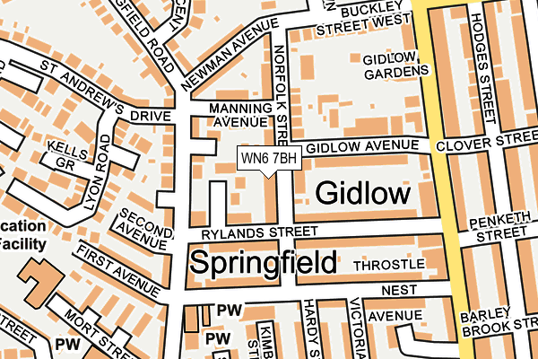 WN6 7BH map - OS OpenMap – Local (Ordnance Survey) WN6 7BH map - OS OpenMap – Local (Ordnance Survey)