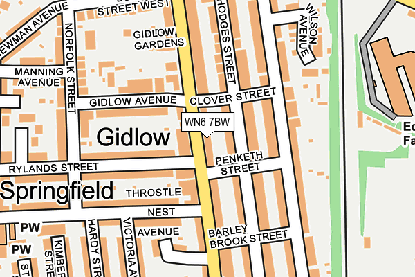 WN6 7BW map - OS OpenMap – Local (Ordnance Survey) WN6 7BW map - OS OpenMap – Local (Ordnance Survey)