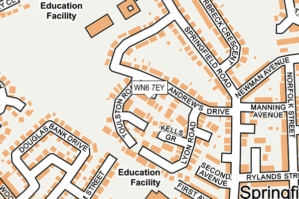 WN6 7EY map - OS OpenMap – Local (Ordnance Survey) WN6 7EY map - OS OpenMap – Local (Ordnance Survey)