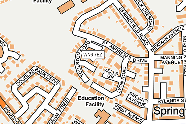 WN6 7EZ map - OS OpenMap – Local (Ordnance Survey) WN6 7EZ map - OS OpenMap – Local (Ordnance Survey)