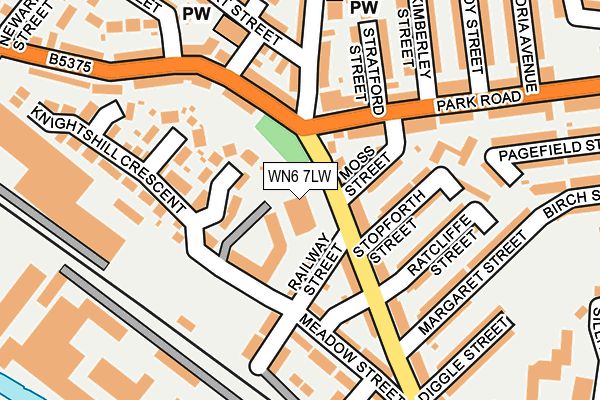 WN6 7LW map - OS OpenMap – Local (Ordnance Survey) WN6 7LW map - OS OpenMap – Local (Ordnance Survey)
