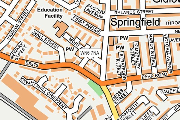WN6 7NA map - OS OpenMap – Local (Ordnance Survey) WN6 7NA map - OS OpenMap – Local (Ordnance Survey)