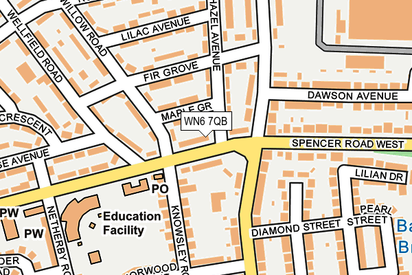 WN6 7QB map - OS OpenMap – Local (Ordnance Survey)