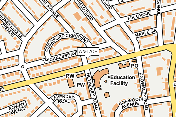 WN6 7QE map - OS OpenMap – Local (Ordnance Survey) WN6 7QE map - OS OpenMap – Local (Ordnance Survey)