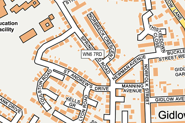 WN6 7RD map - OS OpenMap – Local (Ordnance Survey) WN6 7RD map - OS OpenMap – Local (Ordnance Survey)