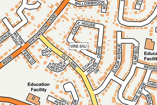 WN6 8AU map - OS OpenMap – Local (Ordnance Survey) WN6 8AU map - OS OpenMap – Local (Ordnance Survey)