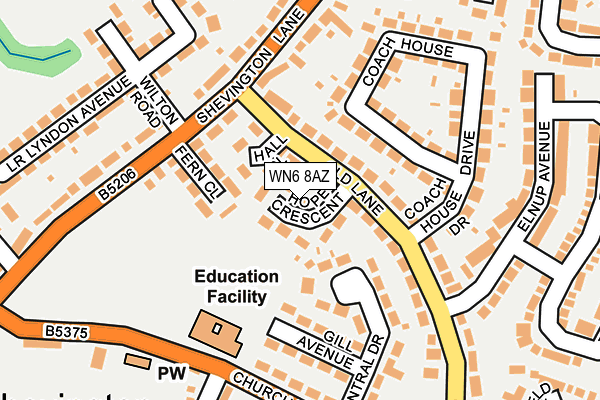 WN6 8AZ map - OS OpenMap – Local (Ordnance Survey) WN6 8AZ map - OS OpenMap – Local (Ordnance Survey)