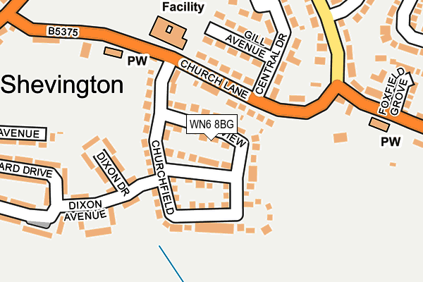 WN6 8BG map - OS OpenMap – Local (Ordnance Survey)