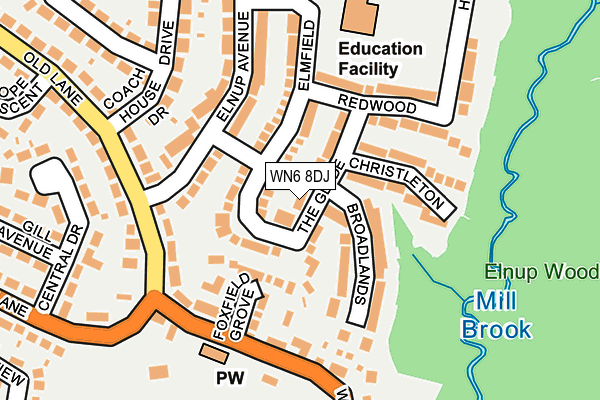 WN6 8DJ map - OS OpenMap – Local (Ordnance Survey)