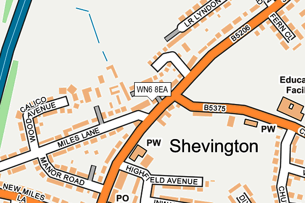 WN6 8EA map - OS OpenMap – Local (Ordnance Survey) WN6 8EA map - OS OpenMap – Local (Ordnance Survey)