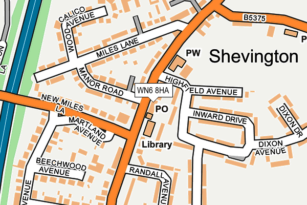 WN6 8HA map - OS OpenMap – Local (Ordnance Survey)