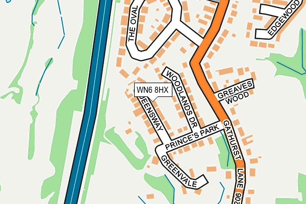 WN6 8HX map - OS OpenMap – Local (Ordnance Survey) WN6 8HX map - OS OpenMap – Local (Ordnance Survey)