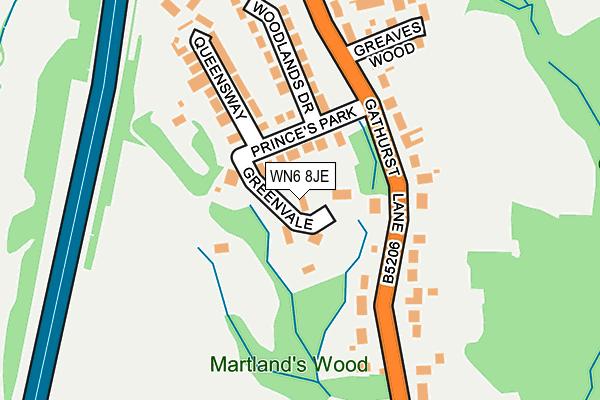 WN6 8JE map - OS OpenMap – Local (Ordnance Survey) WN6 8JE map - OS OpenMap – Local (Ordnance Survey)