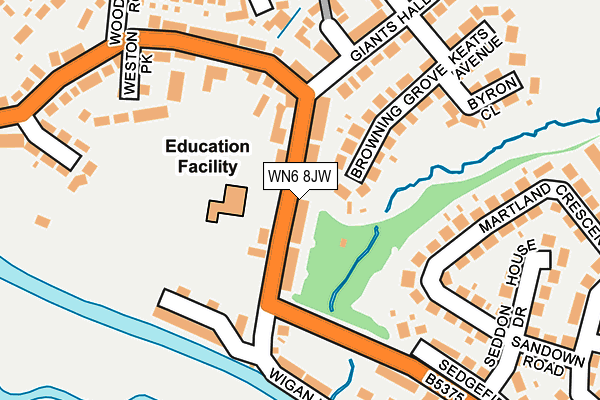 WN6 8JW map - OS OpenMap – Local (Ordnance Survey) WN6 8JW map - OS OpenMap – Local (Ordnance Survey)