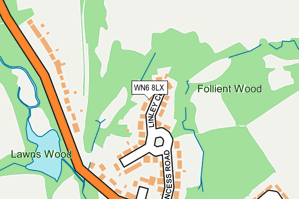 WN6 8LX map - OS OpenMap – Local (Ordnance Survey) WN6 8LX map - OS OpenMap – Local (Ordnance Survey)