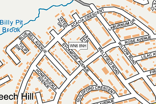 WN6 8NH map - OS OpenMap – Local (Ordnance Survey) WN6 8NH map - OS OpenMap – Local (Ordnance Survey)