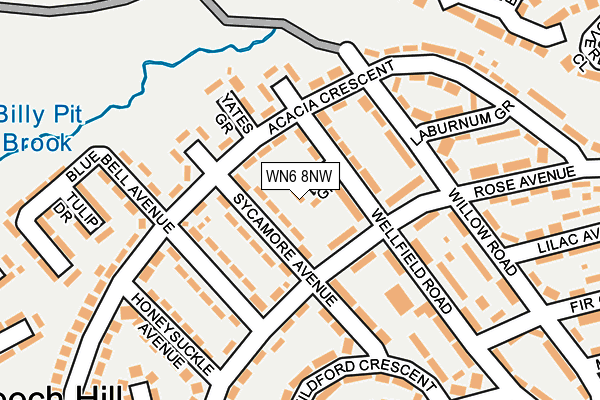WN6 8NW map - OS OpenMap – Local (Ordnance Survey)