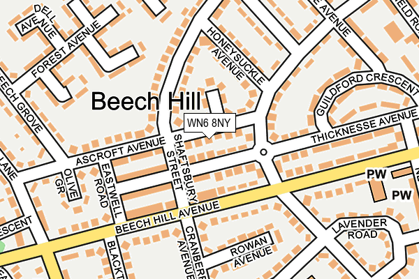 WN6 8NY map - OS OpenMap – Local (Ordnance Survey) WN6 8NY map - OS OpenMap – Local (Ordnance Survey)