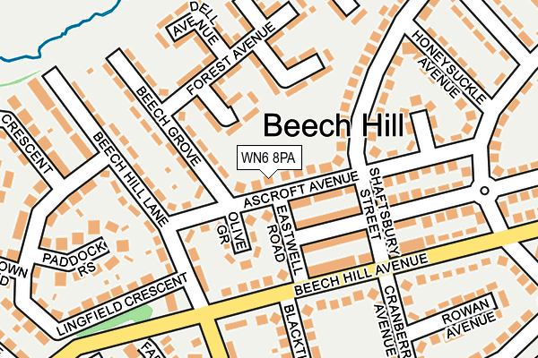 WN6 8PA map - OS OpenMap – Local (Ordnance Survey) WN6 8PA map - OS OpenMap – Local (Ordnance Survey)