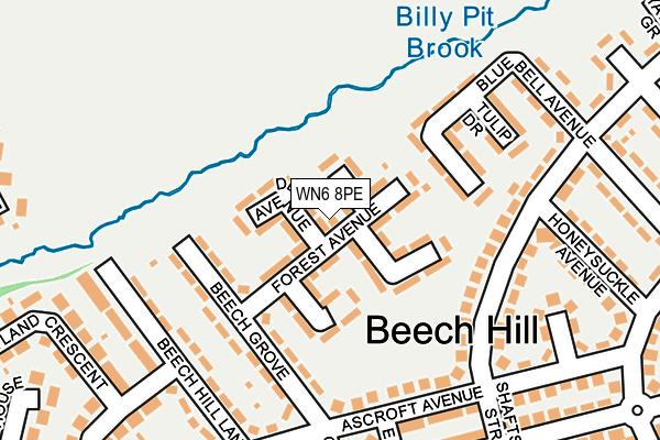 WN6 8PE map - OS OpenMap – Local (Ordnance Survey) WN6 8PE map - OS OpenMap – Local (Ordnance Survey)