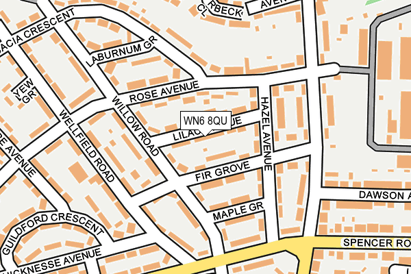 WN6 8QU map - OS OpenMap – Local (Ordnance Survey) WN6 8QU map - OS OpenMap – Local (Ordnance Survey)