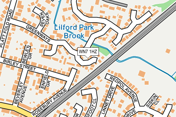 WN7 1HZ map - OS OpenMap – Local (Ordnance Survey) WN7 1HZ map - OS OpenMap – Local (Ordnance Survey)