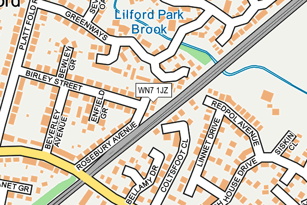 WN7 1JZ map - OS OpenMap – Local (Ordnance Survey) WN7 1JZ map - OS OpenMap – Local (Ordnance Survey)