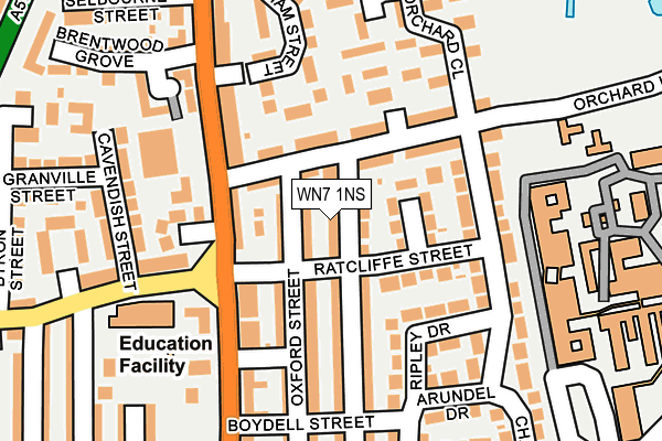 WN7 1NS map - OS OpenMap – Local (Ordnance Survey) WN7 1NS map - OS OpenMap – Local (Ordnance Survey)