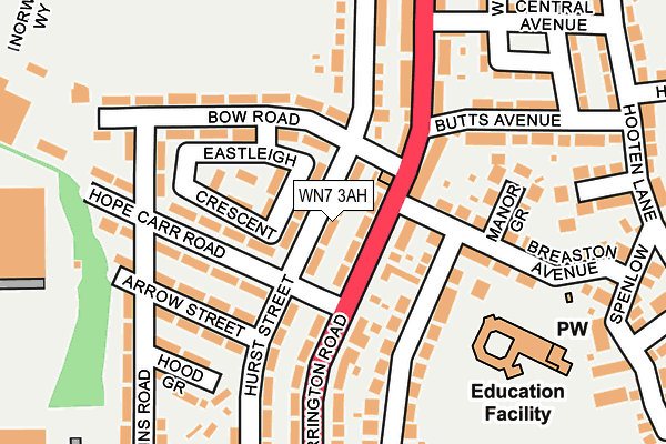 WN7 3AH map - OS OpenMap – Local (Ordnance Survey) WN7 3AH map - OS OpenMap – Local (Ordnance Survey)
