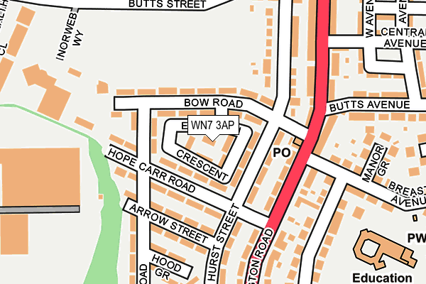 WN7 3AP map - OS OpenMap – Local (Ordnance Survey) WN7 3AP map - OS OpenMap – Local (Ordnance Survey)