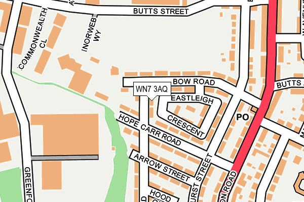 WN7 3AQ map - OS OpenMap – Local (Ordnance Survey) WN7 3AQ map - OS OpenMap – Local (Ordnance Survey)