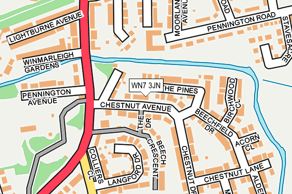 WN7 3JN map - OS OpenMap – Local (Ordnance Survey) WN7 3JN map - OS OpenMap – Local (Ordnance Survey)