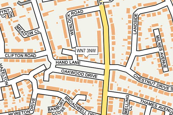 WN7 3NW map - OS OpenMap – Local (Ordnance Survey) WN7 3NW map - OS OpenMap – Local (Ordnance Survey)