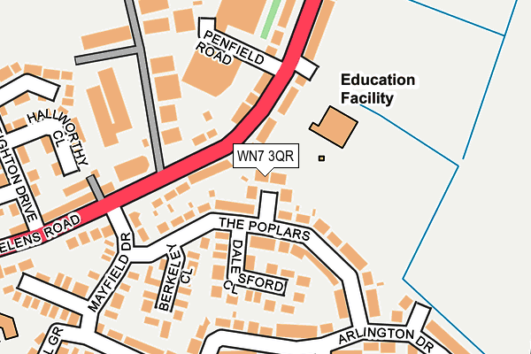 WN7 3QR map - OS OpenMap – Local (Ordnance Survey) WN7 3QR map - OS OpenMap – Local (Ordnance Survey)