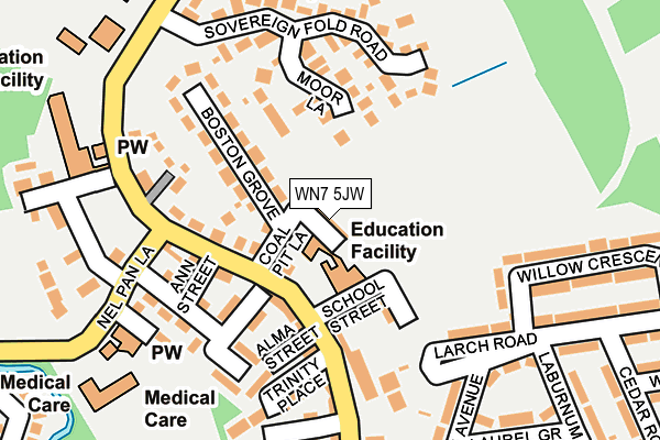 WN7 5JW map - OS OpenMap – Local (Ordnance Survey) WN7 5JW map - OS OpenMap – Local (Ordnance Survey)
