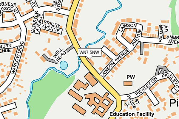 WN7 5NW map - OS OpenMap – Local (Ordnance Survey) WN7 5NW map - OS OpenMap – Local (Ordnance Survey)