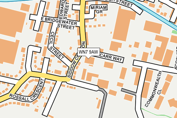 WN7 9AW map - OS OpenMap – Local (Ordnance Survey) WN7 9AW map - OS OpenMap – Local (Ordnance Survey)