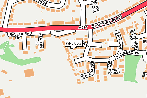 WN8 0BG map - OS OpenMap – Local (Ordnance Survey)
