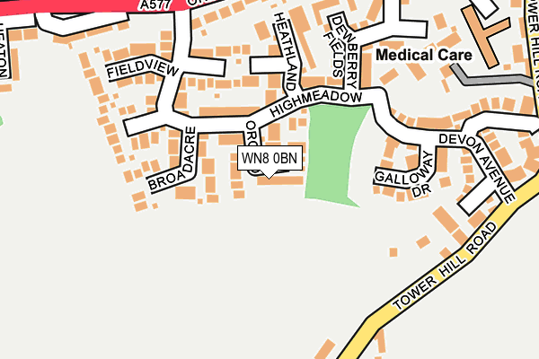 WN8 0BN map - OS OpenMap – Local (Ordnance Survey)