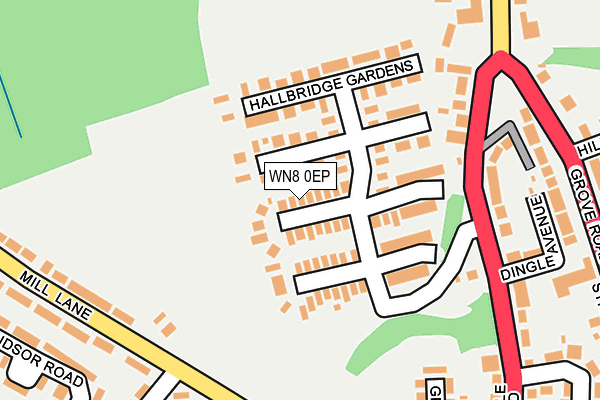 WN8 0EP map - OS OpenMap – Local (Ordnance Survey)
