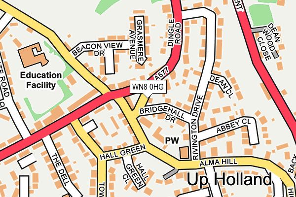WN8 0HG map - OS OpenMap – Local (Ordnance Survey) WN8 0HG map - OS OpenMap – Local (Ordnance Survey)