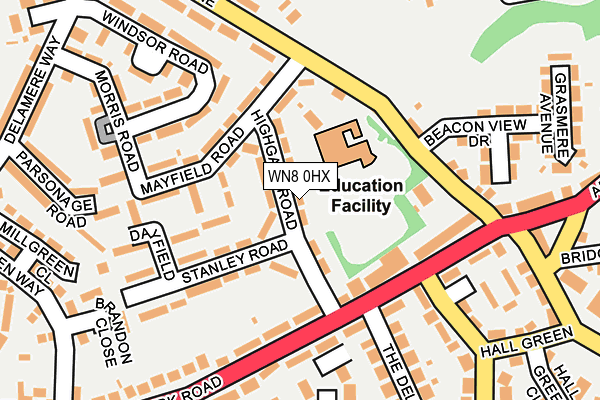 WN8 0HX map - OS OpenMap – Local (Ordnance Survey) WN8 0HX map - OS OpenMap – Local (Ordnance Survey)