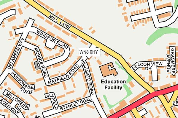 WN8 0HY map - OS OpenMap – Local (Ordnance Survey) WN8 0HY map - OS OpenMap – Local (Ordnance Survey)